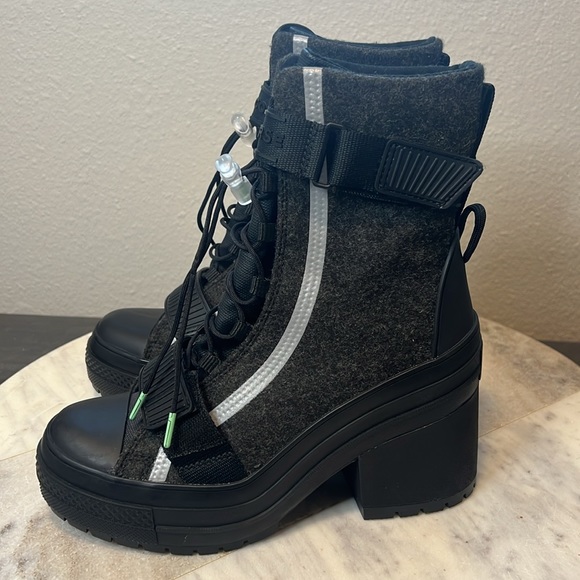 Converse Chuck Taylor All Star Gr82 Heeled Combat Boots in Black/Gray - Size 6.5 - Picture 5 of 14